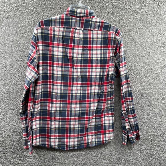 J Crew Men Indian Madras Plaid Shirt Medium Preppy Heritage Lightweight Slim Fit - Picture 2 of 8